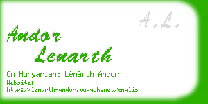 andor lenarth business card
