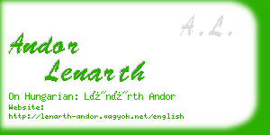 andor lenarth business card